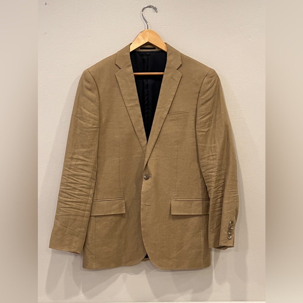 J. Crew 100% Linen Khaki Blazer 38R
